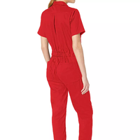 Vente en gros de combinaisons de sécurité à manches courtes pour femmes, uniformes de travail en coton de couleur unie de haute qualité