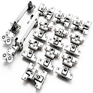 Folding Door Accessories Double Damper Track Wall Mount Q235 Steel Wardrobe <b>Hardware</b> - Product Image 2