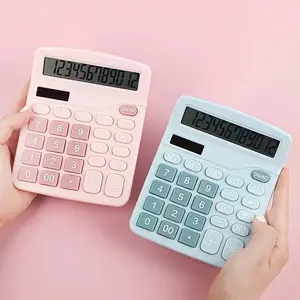 Nieuwe Productideeën 2023 Minicalculator 12-cijferige Zonnekleur Student Kawaii Schattige Roze Rekenmachine Voor Schoolcadeau
