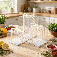 Boîte à gâteau portable haute transparence pour animaux de compagnie avec impression personnalisée pour la présentation de pâtisseries de mariage, les cadeaux de boulangerie et l'emballage de gâteaux