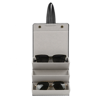 Étui de rangement suspendu en cuir pliable à 3 compartiments pour lunettes de soleil et de vue avec conception anti-écrasement