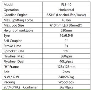 Vente chaude machines forestières <span class=keywords><strong>RIMA</strong></span> 40 tonnes d'essence/essence horizontale FLS40 processeur de bois manuel fendeur de bûches cinétique - Product Image 3
