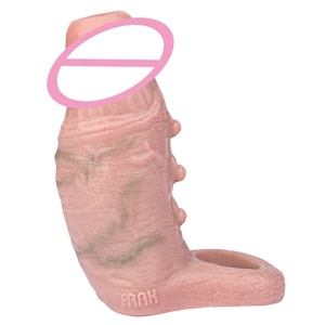 FAAK Factory Direct Skin Color Penis Sleeve Cock Enlargement Penis Cover Dick Attachment Hollow <b>Dildo</b> for Couples Sex Toys - Product Image 3