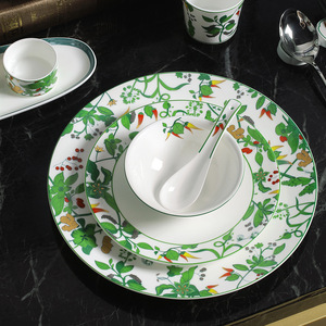 Trắng sứ đồ ăn tấm gốm Bát Phương Tây Sản phẩm xương Trung Quốc Vòng bữa ăn tối - Product Image 3