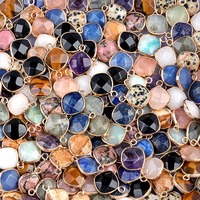 Connecteurs en pierre de quartz naturel de 15 mm, breloques carrées à facettes en diamant, pendentifs en améthyste et labradorite pour la fabrication de bijoux et boucles d'oreilles DIY