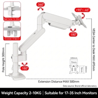 Support de moniteur unique réglable en hauteur, support de moniteur sur pied, charge maximale 10 kg, bras de moniteur adapté aux écrans de 17 à 35 pouces, support de moniteur