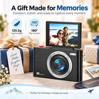 Nouvelles caméras numériques à écran rabattable 8K 96MP avec autofocus, Wi-Fi, légères et compactes pour la photographie, les voyages et les fêtes