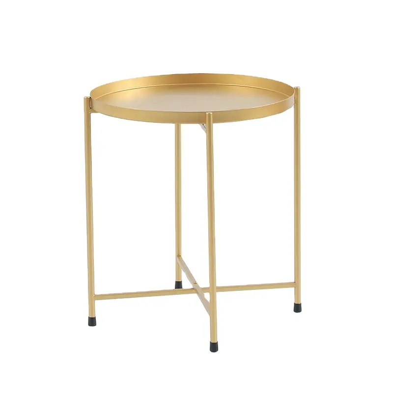 Металлический кофейный столик-поднос, круглый стол, комнатный обеденный стол для гостиной