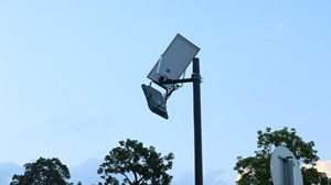 IP65 Waterproof <b>LED</b> Solar Flood <b>Light</b> Remote Radar <b>Sensor</b> Control Lithium Battery for Outdoor Garden Pathway - Product Image 4