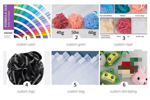 Badhandschoen met vijf vingers, exfoliërend, alle kleuren, polyester, badhandschoenen, scrubhandschoenen, badhandschoenen - Product Image 4