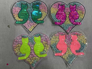 Applicazioni Moda con Ricamo 3D di Animali, Patch in Organza con Paillettes da Cucire per Abiti da Bambina, Motivo in <span class=keywords><strong>Pizzo</strong></span> - Product Image 3