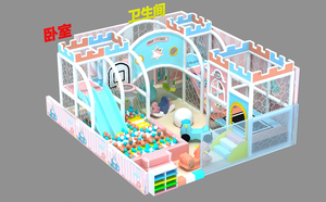Equipo de Juegos Interior con Piscina de Pelotas y Tobogán para Niños, Estructura de Juego Suave con Temática Submarina, Material PP - Product Image 4