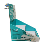 Présentoir personnalisé d'autocollants de comptoir à 3 niveaux au détail Présentoir de jouets de table Présentoir de comptoir en carton