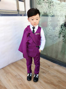 Traje de tres piezas de chaleco de color liso para niños, estilo europeo y americano, a la moda, para fiestas y eventos, modelo 2019 - Product Image 6