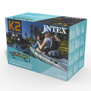 <span class=keywords><strong>Kayak</strong></span> gonflable double personne Intex 68306 <span class=keywords><strong>Challenger</strong></span> <span class=keywords><strong>K2</strong></span> en PVC, bateau de sauvetage, accessoires, longueur 3,1-4 m, pour lacs, rivières, eaux océaniques - Product Image 4