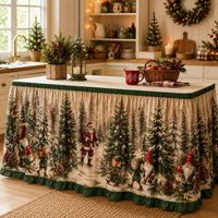 Nappe de Noël imperméable en plastique, nappe de Noël avec imprimé bonhomme de neige et Père Noël pour les fêtes