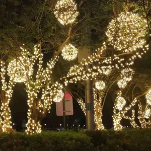 Большие праздничные светодиодные гирлянды, уличные рождественские шариковые огни на заказ