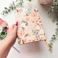 Carnet de Prières LABON Aesthetic Wildflower, Couverture Rigide, Journal Devotionnel Quotidien A5, Journal Souvenir avec Dorure Or, Cadeau Chrétien