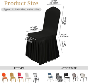 Etek elastik streç ile özel sandalye kılıfı sandalye kılıfı s Spandex otel düğün olay ziyafet restoran için Slipcovers - Product Image 2