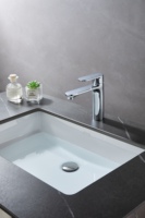 Robinet de salle de bain en laiton chromé à poignée unique monté sur pont de type capteur (sans contact) pour hôtels robinets de lavabo de vente d'usine