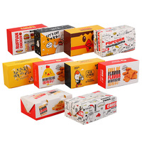 Boîte à poulet frit en carton jetable, boîte à emporter, vente en gros, boîte pliante personnalisée pour poulet frit, conteneur pour popcorn