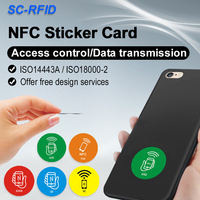 Étiquettes adhésives NFC mini réinscriptibles, petits autocollants RFID en rouleau, étiquettes NFC 213, carte d'accès mobile, autocollants NFC 25 mm