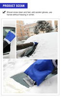 Gant de voiture essentiel pour l'hiver, imperméable, avec brosse à neige intégrée et grattoir à glace pour un nettoyage rapide du pare-brise