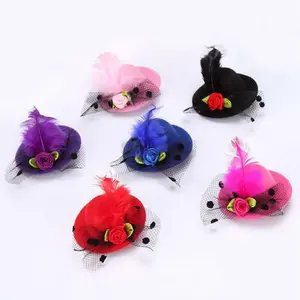 Steampunk Mini Hat Hair Clip Halloween Costume Accessories Steampunk  Accessories for Halloween Party Tea Party Women Men with Rose Flower  Feather and