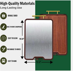 Planches à découper en bois d'acacia, de noyer <span class=keywords><strong>noir</strong></span>, d'ébène et de bambou avec poignée, gravure personnalisée du logo, blocs de découpe épais - Product Image 3