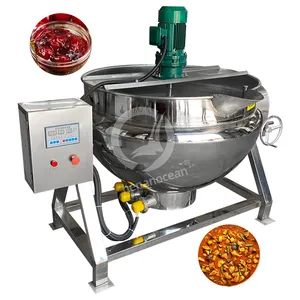 OCEAN Vacuum Gas Heated Sugar Cook Melt Pot Tomato Sauce Stirring Tank Kettle Machine for Candy Jam