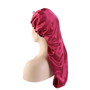 <span class=keywords><strong>Bonnet</strong></span> Long en Satin avec bouton, bandeau élastique pour cheveux, <span class=keywords><strong>Bonnet</strong></span> de <span class=keywords><strong>nuit</strong></span> pour soins capillaires, <span class=keywords><strong>Bonnet</strong></span> de <span class=keywords><strong>nuit</strong></span> pour femmes et hommes, <span class=keywords><strong>Bonnet</strong></span> de <span class=keywords><strong>chimio</strong></span>, nouveau - Product Image 4