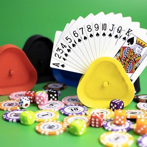 Four-Color <b>Plastic</b> Poker Card Holder Handheld Advertising Poker Lazy <b>Egg</b> Storage Portable - Product Image 1