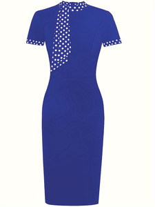 <span class=keywords><strong>Abito</strong></span> aderente a <span class=keywords><strong>pois</strong></span> elegante con fiocco da donna <span class=keywords><strong>abito</strong></span> lungo Custom OEM ODM estate ultimo Design elegante - Product Image 6