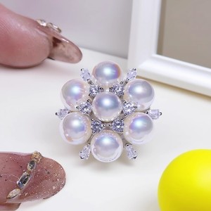 31289DIY - Colgante Simple para Collar con Cuentas Redondas de 5-6 mm, Plata S925 y Múltiples Cuentas, Accesorio para Collares de Perlas - Product Image 2