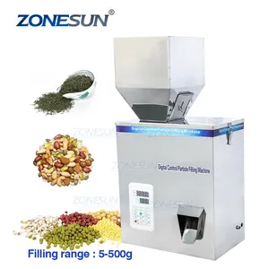 ZONESUN 5-500グラムVibration Coffer Bean Tea Bag Sachet Powder Pouch Automatic Racking Weighing Filling Machinery