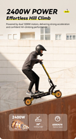 Trottinette Électrique Intelligente 60V 23.4Ah Grande Batterie Tout-Terrain Double Moteur Étanche Pliable 250W Rapide pour Adultes - Entrepôt UE