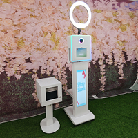 Cabina de Fotos Portátil para Bodas y Fiestas con iPad, Cámara DSLR, Pantalla Táctil LCD, Impresora Inalámbrica, Diseño Moderno, Cabina de Fotos para Selfies