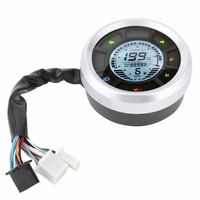 Racepro Speedometer motor, instrumen bundar sepeda motor 12000RPM 1-6 Gear LCD Digital Speedometer Odometer Tachometer