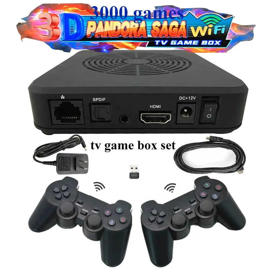 Saga 3d jogo 3000 em 1 2 player etiqueta conjunto gamepad arcada pandoras box sem fio conjunto de controle