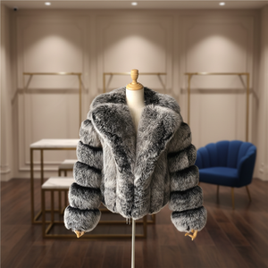 Cappotto Invernale Morbido e Caldo in Finta Pelliccia di Coniglio, Traspirante con Scollo a V, Taglie Grandi per Donna - Product Image 3