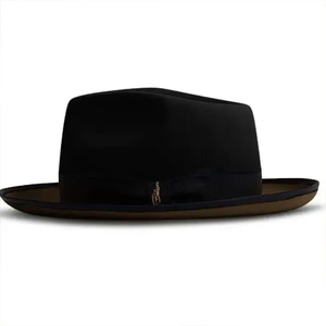 Black deep Green <b>Wool</b> Fedora Hat With Black Band Unisex Adult Formal Casual Four Seasons 56-58CM - Product Image 1