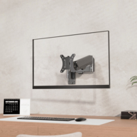 Nuevo Soporte de Pared para Monitor Individual AUKI ODM OEM, de Aleación de Acero Negro, 32 Pulgadas, Inclinación de 45 Grados, Resorte de Gas, Soporta 10 kg