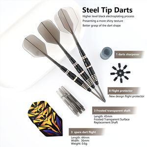 GOODARTS Aiguilles de <span class=keywords><strong>fléchettes</strong></span> en laiton 22g pour enfants avec <span class=keywords><strong>ailettes</strong></span> monobloc haute transparence et boîte à <span class=keywords><strong>fléchettes</strong></span> - Product Image 5