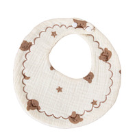 Bavoirs pour bébé de classe A en pur coton, nouveau-né, six couches, antibactérien, absorbant, dessin animé, bavoir pour manger