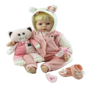 NPK Réaliste Silicone souple Bébé Reborn Poupée fille vraie Bébé Jouet Pour Enfant Playmate Cadeau Cadeau De Noël très doux au toucher