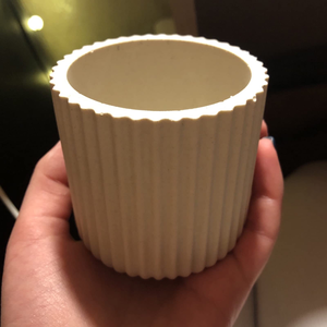Early Riser Diy Crystal Glue Drop Cement Gypsum with Lid Stripe Reticulated Aroma burner Suit Candle Cup Silicone <b>Mold</b> - Product Image 4
