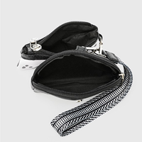 Dompet Gelang Motif Macan Tutul Portabel dengan Dua Kantong Resleting dan Kantong Koin Gantungan Kunci yang Dapat Dilepas
