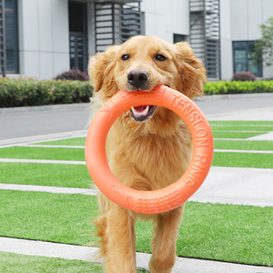 Hoopet Jouet pour chien, anneau à mâcher en EVA pour grands chiens, jouet interactif d'entraînement pour animaux de compagnie, orange, petit, grand - Product Image 2