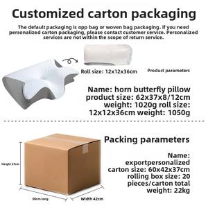 Oreiller <span class=keywords><strong>Cervical</strong></span> en Mousse à Mémoire de Forme Zéro Pression pour Maison Moderne, <span class=keywords><strong>Oreillers</strong></span> de Lit en Forme de Papillon à Cornes, Roulé et Emballé pour l'Exportation - Product Image 4