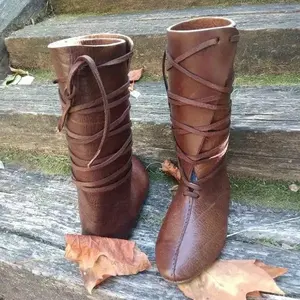 Botas de Caballero Medievales Estilo Steampunk Gótico para <span class=keywords><strong>Hombre</strong></span>, Botas Vikingas de Cuero PU para Guerrero, Botas de Cosplay para Mujer, Zapatos para Fiesta de <span class=keywords><strong>Carnaval</strong></span> - Product Image 3